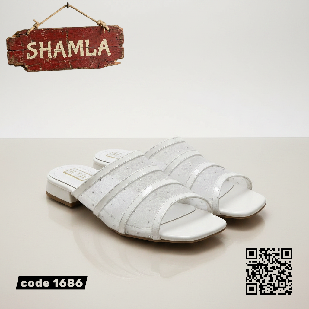 سابوه ’مونتانا’ الفاخر (كود 1686) - White / 37 - Flat