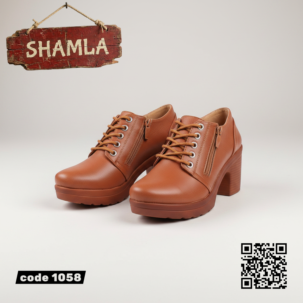 شوز ’أكسفورد رويال’ جلد مستورد - كود 1058 - havana / 37 - Heels