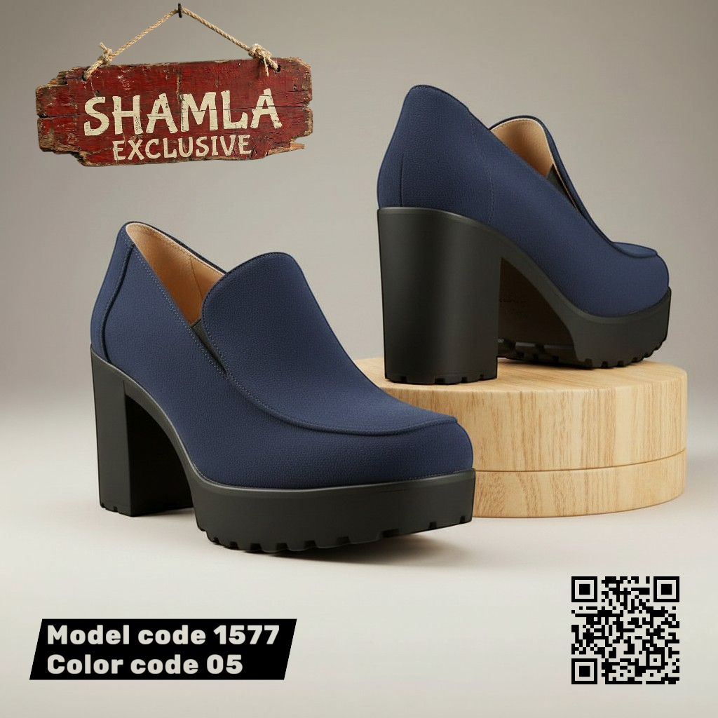شوز ’شاملة’ شمواه فاخر - كعب 7سم (كود 1577) - Blue / 37 - Heels