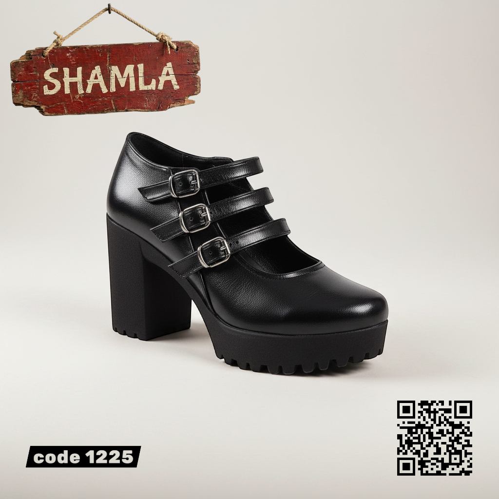 شوز ’تريبل باكل’ نعل طبي (كود 1225) - Black / 37 - Heels