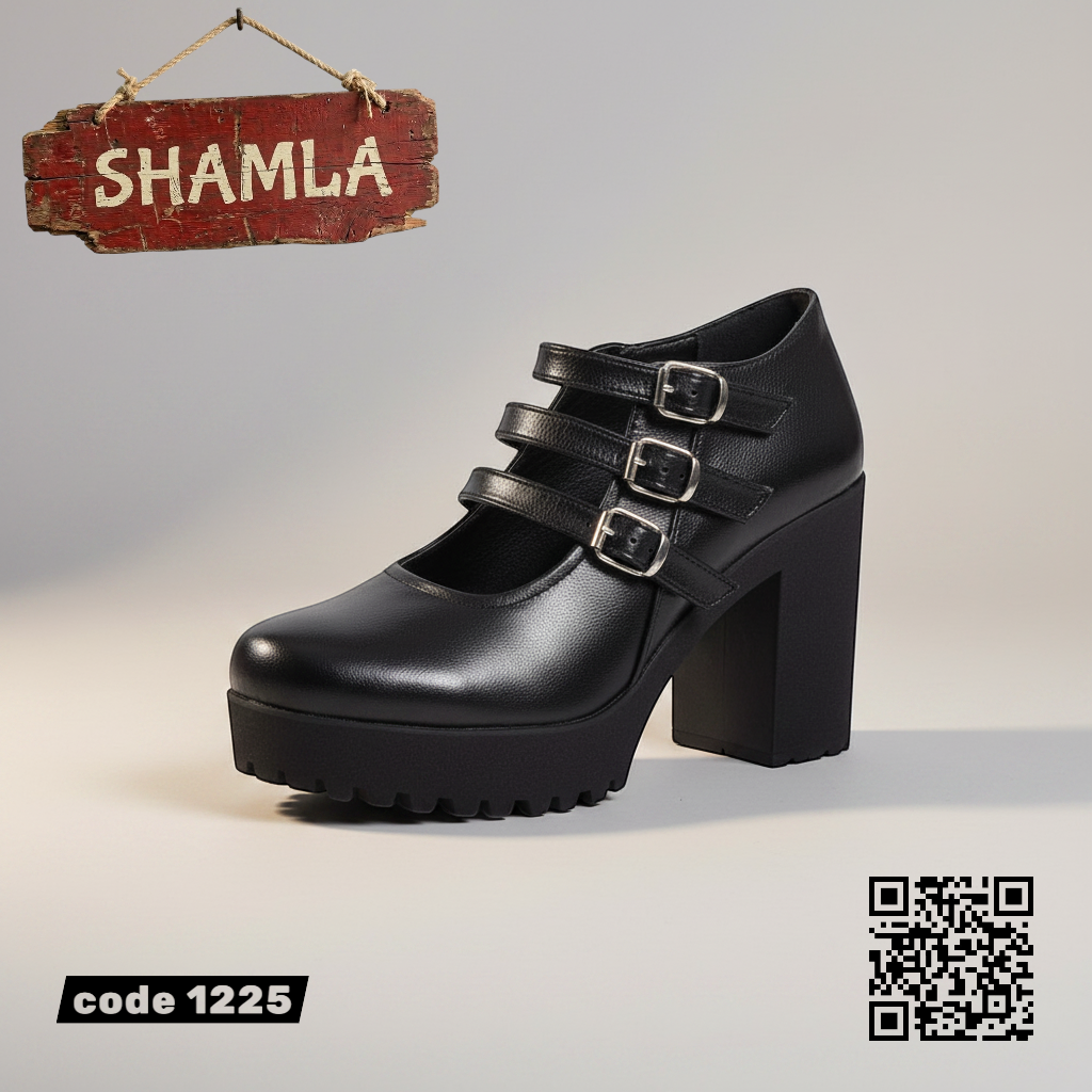 شوز ’تريبل باكل’ نعل طبي (كود 1225) - Heels