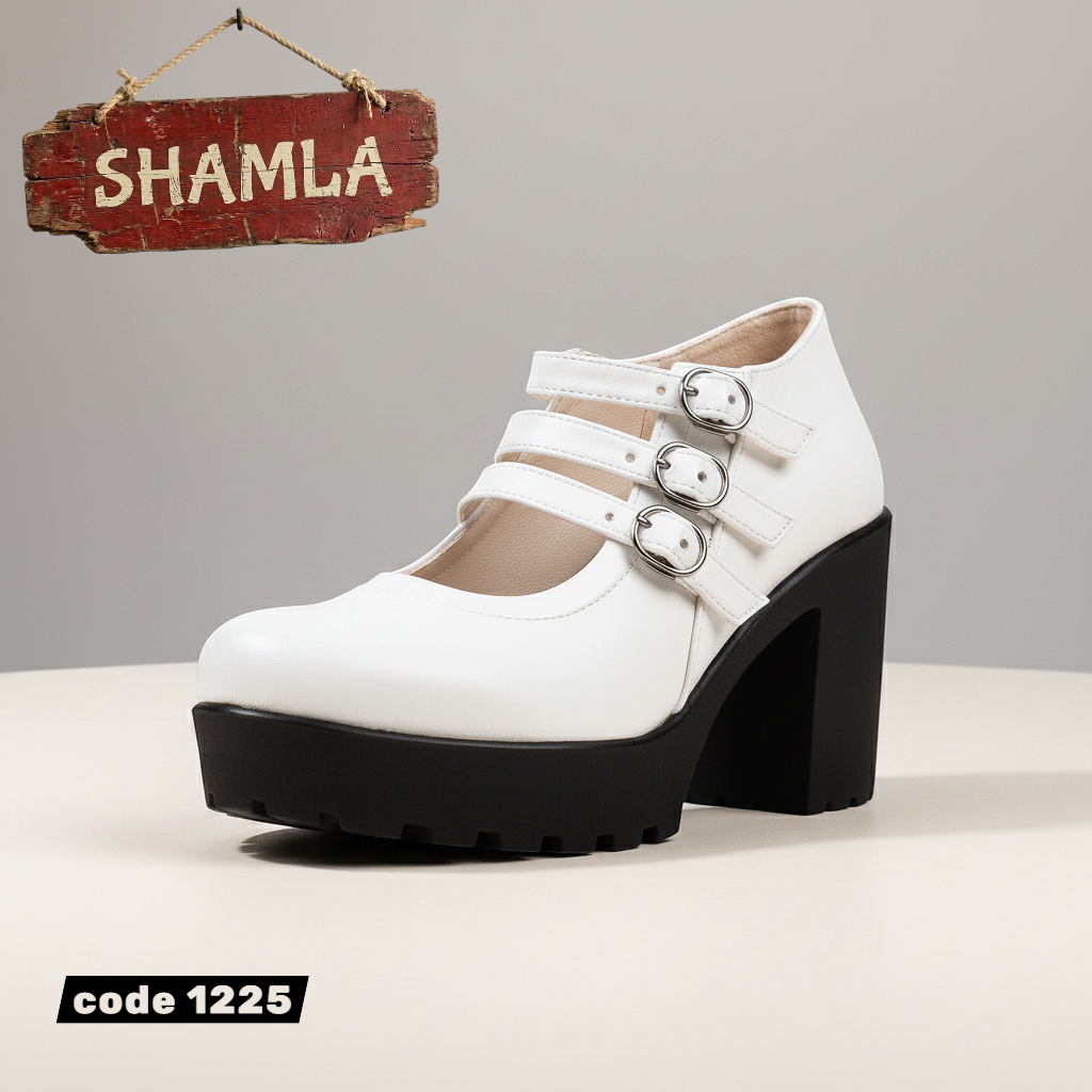 شوز ’تريبل باكل’ نعل طبي - كود 1225 - White / 37 - Heels