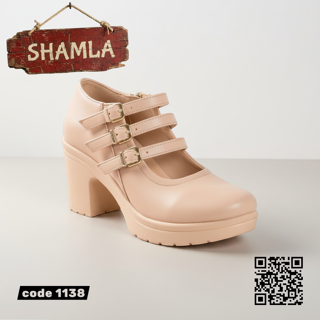 شوز ’تريبل فينيس’ جلد مستورد - كود 1138 - Beige / 37 - Heels