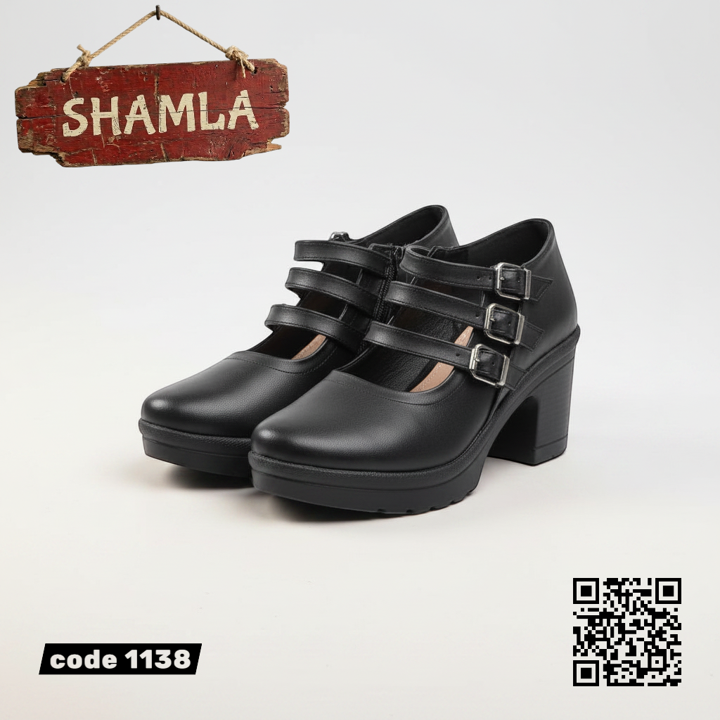 شوز ’تريبل فينيس’ جلد مستورد - كود 1138 - Black / 37 - Heels