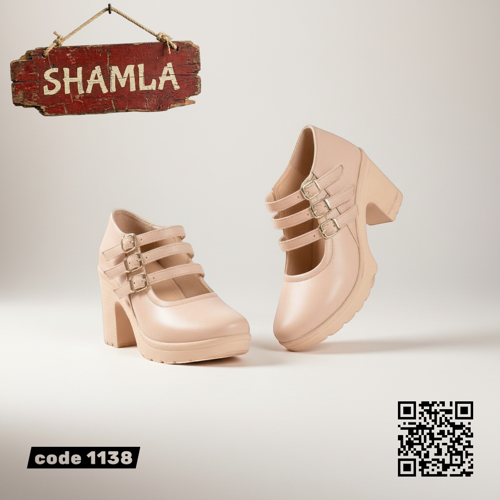 شوز ’تريبل فينيس’ جلد مستورد - كود 1138 - Heels