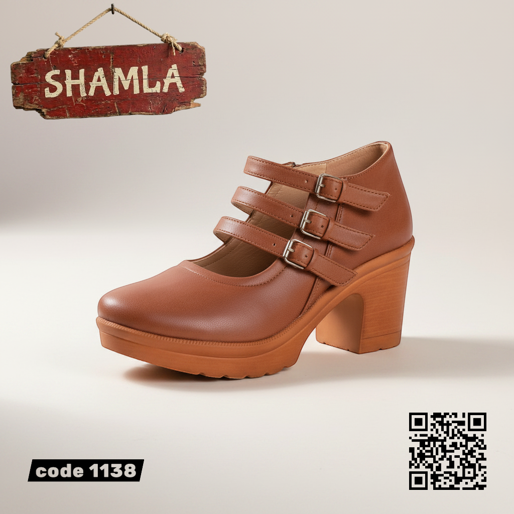 شوز ’تريبل فينيس’ جلد مستورد - كود 1138 - havana / 37 - Heels