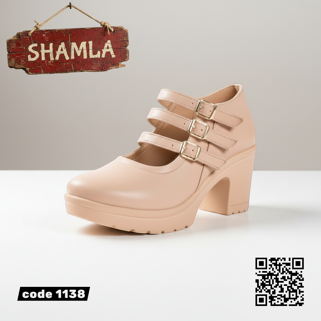 شوز ’تريبل فينيس’ جلد مستورد - كود 1138 - Heels