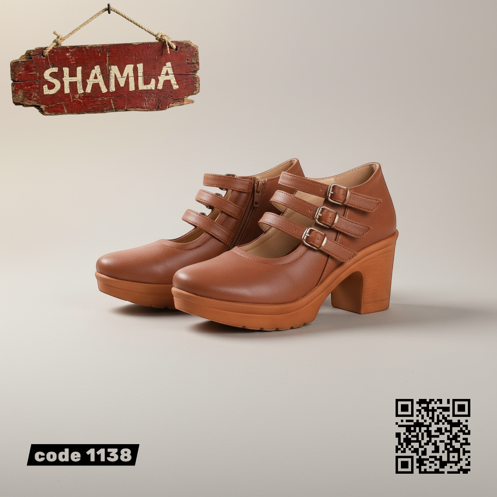 شوز ’تريبل فينيس’ جلد مستورد - كود 1138 - Heels