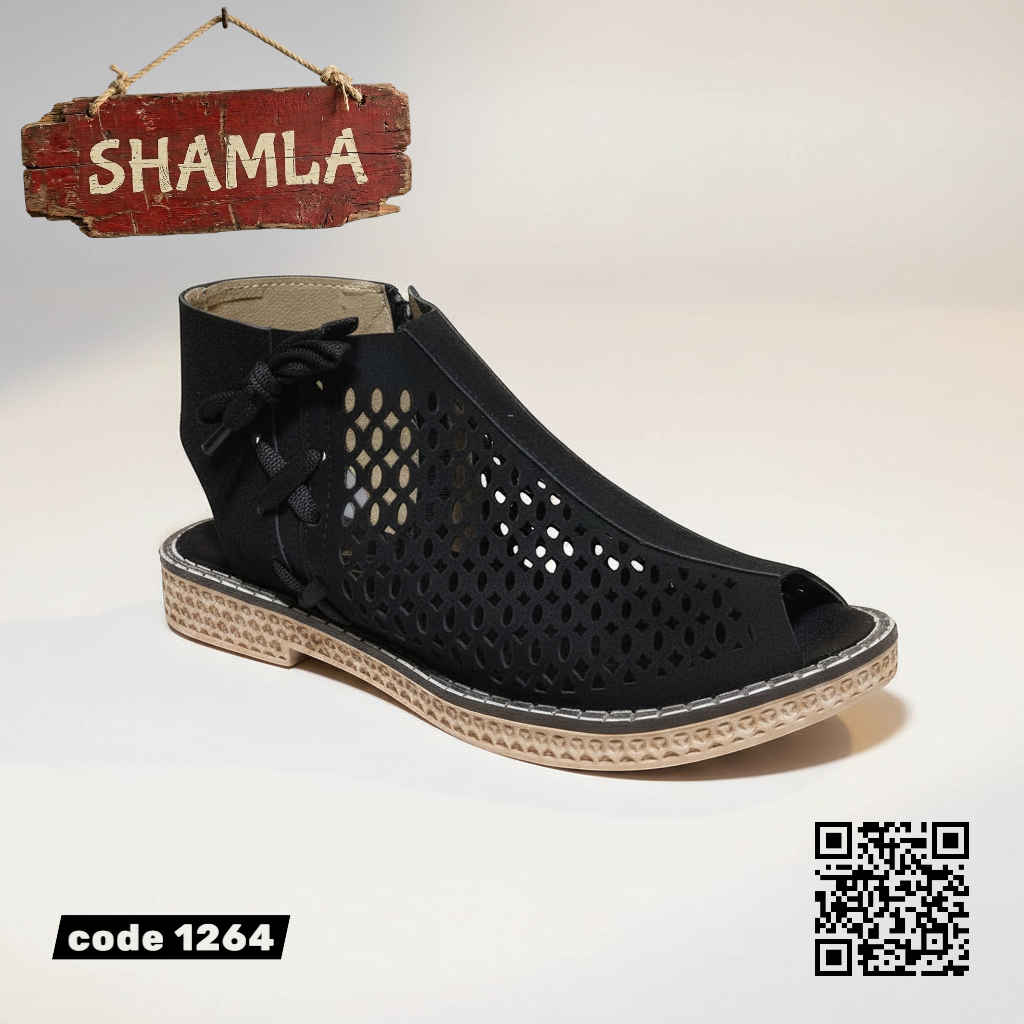 صندل ’أليارا’ الليزر الأنيق (كود 1264) - Black / 37 - Flat