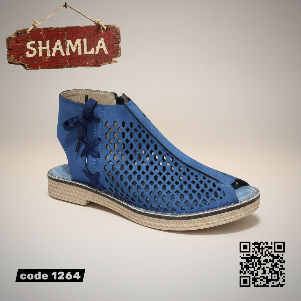 صندل ’أليارا’ الليزر الأنيق (كود 1264) - Blue / 37 - Flat