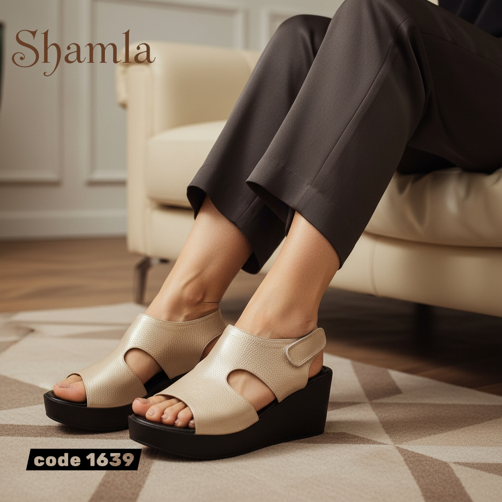 صندل ’لوميكا’ المتألق الأنيق (كود 1639) - Beige / 37 - Heels